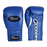 Sial Fighter Blue Lace-Up Leather Boxing Gloves